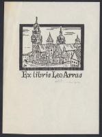 Zbigniew Dolatowski (1927-2001): Ex libris Leo Arraj. Klisé, papír, jelzett, 4,5×4,5 cm