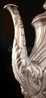 Ezüst (Ag.)  kávékiöntő, csavart, öblös test, trébelt, fülön csont gyűrű díszitéssel,nettó: 480gr., ...