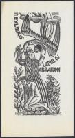 Oriol Maria Divi (1924-2013): Ex libris Abraham. Fametszet, papír, jelzett a dúcon, 11×5 cm