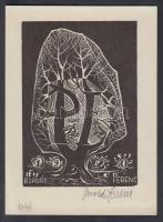 7 db ex libris különböző művészektől (Fery, Bárdos, stb.), fametszet/klisé, papír, egy részük jelzet...