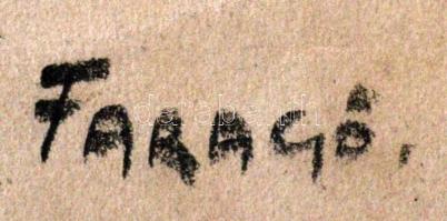 Faragó jelzéssel: Nő tükörrel, vegyes technika, papír, 26×23,5 cm