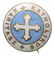 ~1930-1940. Katholikus Karitasz zománcozott fém jelvény (24,5mm) T:2