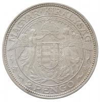 1939. 2P Ag "Madonna" (9,96g) T:1- / Hungary 1939. 2 Pengő Ag "Madonna" (9,96g) ...