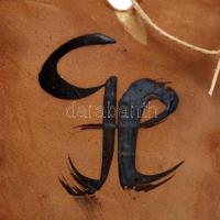 Gorka Lívia (1925-2011): Falikaspó, festett mázas kerámia, jelzett, hibátlan,  m:15 cm, 19×13 cm