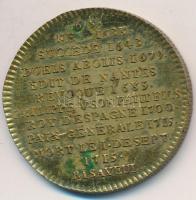 Franciaország ~1900. "XIV. Lajos" Br emlékérem "Francia Királyok sorozat" (13,06...