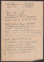 1943 Az Elek Arthúr szociális bizottság tagjainak levele Munkácsi Ernő (1896-1950) ügyvéd, jogi író. A Pesti Izraelita Hitközség, majd a Zsidó Tanács főtitkárának.