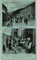 Zvornik, Strassenbild, vor einem Ducan / Bosnian street scenes