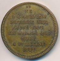 Franciaország ~1900. "I. Napóleon" peremén jelzett Br emlékérem "Francia Királyok sor...