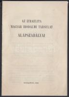 1932 Az Izraelita Irodalmi Egyesület alapszabályai 20p.