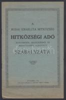 1925 A Budai Izraelita Hitközség adószabályai.8p.