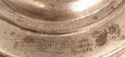 Antik orosz fém szamovár, Batasev-Tula jelzéssel, hiányos, kopott, m: 45 cm. / 
Antique Russian met...