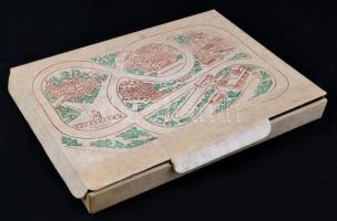 Lemezárugyári városi autós lemezjáték, táblákkal felhuzó kulccsal, eredeti dobozában, műküdik, 50×40...