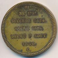 Franciaország ~1900. "X. Károly" peremén jelzett Br emlékérem "Francia Királyok soroz...