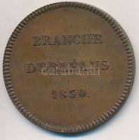 Franciaország ~1900. "Orleans-i ág" peremén jelzett Br emlékérem "Francia Királyok so...