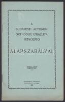 1932 A Budapesti Autonóm Orthodox Izraelita Hitközség alapszabályai. 24p.