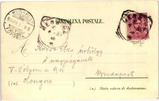 1899 Messina, Cartoleria di Pietro Giacone, Costumi Siciliani, floral litho