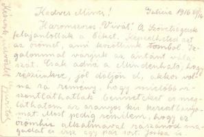 'Isonzo-Armee 1915' feliratú plakett képe, 3 db K.u.K tábori képeslap / 3  Austrian-Hungar...