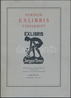 1975-76 Nordisk Exlibris Tidsskrift. Kobenhavn, sok eredeti beragasztott ex libris illusztrációval, 4szám, 27x20cm / Ex-libris literature with a lot of original engraving, 4 pz