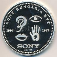 1999. "5 éves - Sony Hungária Kft. 1994-1999" Ag emlékérem (31,35g/0.925/42,5mm) T:PP