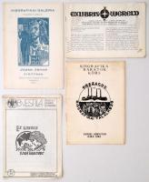 1960-80 Vegyes ex libris szakirodalom és nyomtatvány tétel, magyar és idegen nyelven, cca 12db, külö...