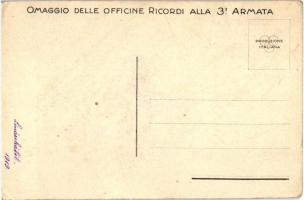 Omaggia delle Officine Ricordi Ricordi Alla 3. Armata / Italian military commemorative art postcard ...
