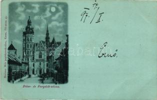 1898 Kassa, Kosice; Forgách utca, dóm, kiadja Breitner Mór / street, dome