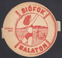cca 1940 Siófok Balaton söralátét postán elküldve / Vintage beer-mat sent through post.