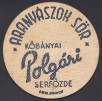 cca 1935 Arany Ászok Kőbányai sör söralátét / Vintage beer-mat