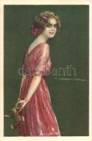 T. Corbella - 2 db megíratlan művészi olasz képeslap, hölgyek / 2 unused Italian art postcards