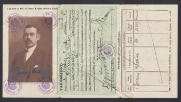 1932 Fényképes vadászjegy betétlappal