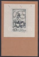 1918 Divéky József (1887-1951): Erotikus ex libris. Rézkarc, Jelzett. 14x15 cm