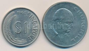 Vegyes: Nagy-Britannia 1965. 1C "Sir Winston Churchill" + Szingapúr 1968. 1$ T:2
Mixed: G...