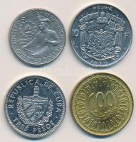 Vegyes: Amerikai Egyesült Államok 1976. 1/4$ + Belgium 1970. 10Fr + Kuba 1992. 3P + Tunézia 2013. 10...