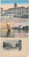 10 db RÉGI délvidéki városképes lap, vegyes minőség; horvát, olasz / 10 old Croatian and Italian town-view postcards, mixed quality