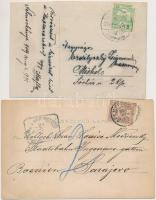 Selmecbánya, Banska Stiavnica; 2 db századfordulós fotó képeslapként elküldve. Az egyiken Ochtendung...