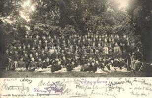 1908 Magyar huszárok csoportképe, Hamedli fényképész / Hungarian hussars group photo (b)