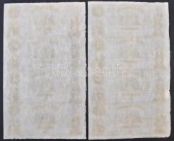 1852. 1Ft "Kossuth bankó" kitöltetlen A,B,C,D 4-es ívben, nyomdai ujjlenyomattal (2x) T:I,...