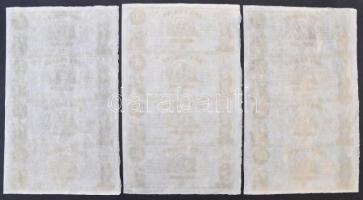 1852. 1Ft "Kossuth bankó" kitöltetlen A,B,C,D 4-es ívben, nyomdai ujjlenyomattal (3x) T:I,...