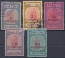 1925 Szolnok városi illetékbélyeg 1AK, 2AK, 5AK, 10AK, 20AK (64.500)