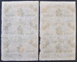 1852. 5Ft "Kossuth bankó" kitöltetlen D,E,F 3-as ívben, nyomdai ujjlenyomatokkal (2x) T:I,...