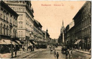 Budapest VII. Rákóczi út, Metropole szálló, villamos, kiadja Taussig A. (EB)