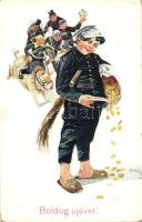 New Year, chimney sweepers, Monopol Ser. 263/4. s: F.K.L. (EK)