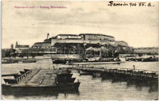 Újvidék Pétervárad, Petrovaradin; Erőd, gőzhajó, hajóhíd, kiadja Urbán Ignác / fortress, steamship, pontoon bridge (EK)