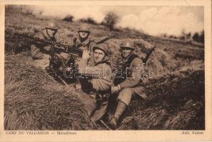 Camp du Valdahon, Mitrailleurs / WWII French military postcard, machine gun
