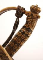 Régi, kard formájú levélbontó. Markolaton sast koronázó angyal ábrázolással / Vintage letter-opener ...