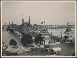 cca 1935 Budapesti hidakról készült nagyméretű, látványos fotók: Erzsébet híd, Ferenc-József híd, Ho...