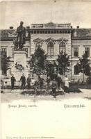 Rimaszombat, Tompa Mihály szobra, Királyi Törvényszék, kiadja Rábely Miklós / statue, court