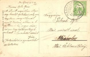 Ránkfüred, Ránkherlány; Szökőkút magyar honvédekkel; Alexander Miksa kiadása / fountain with a group...