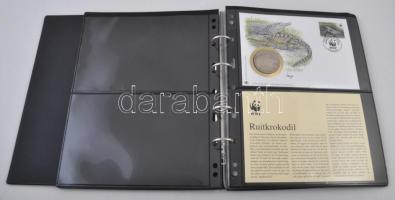 1986. 7db klf "WWF - Természetvédelmi Világalap" érmés bélyeges boríték, FDC, "Euro C...