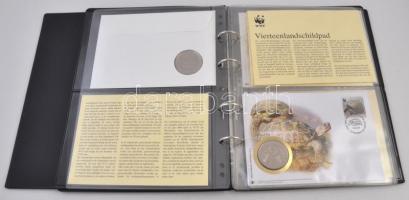 1986. 7db klf "WWF - Természetvédelmi Világalap" érmés bélyeges boríték, FDC, "Euro C...